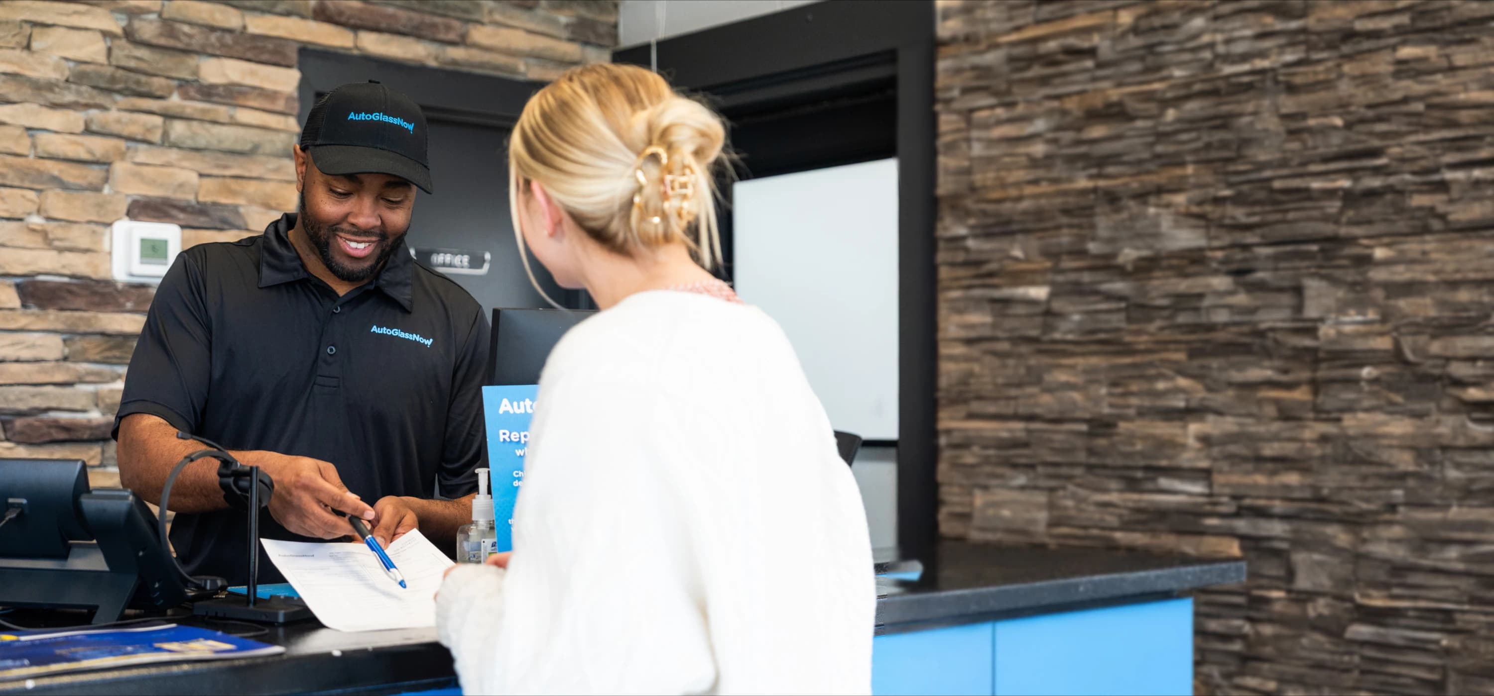 Customer at AGN counter